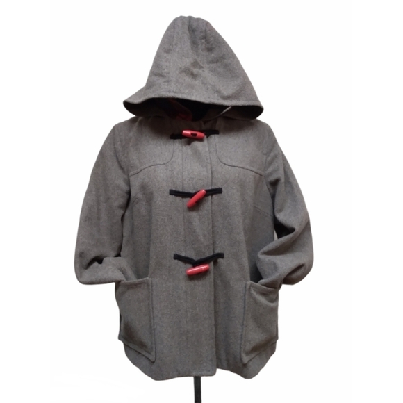 Old Navy wool blend hooded toggle closure coat L - Picture 1 of 15